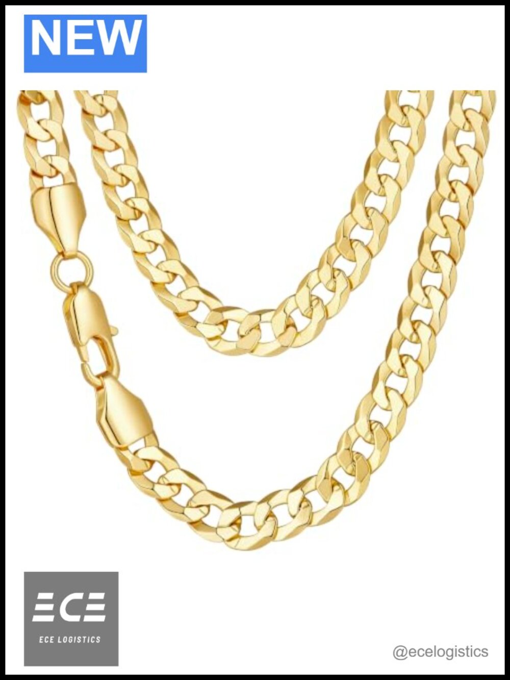 14K Gold Cuban Link Chain Necklace 3.5/7mm Lobster Clasp Unisex